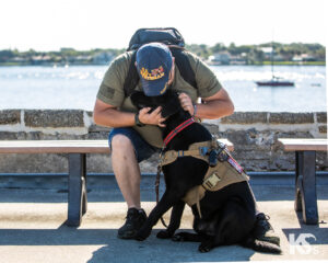 Veteran James with Service Dog Keane highlighting National Service Dog Day