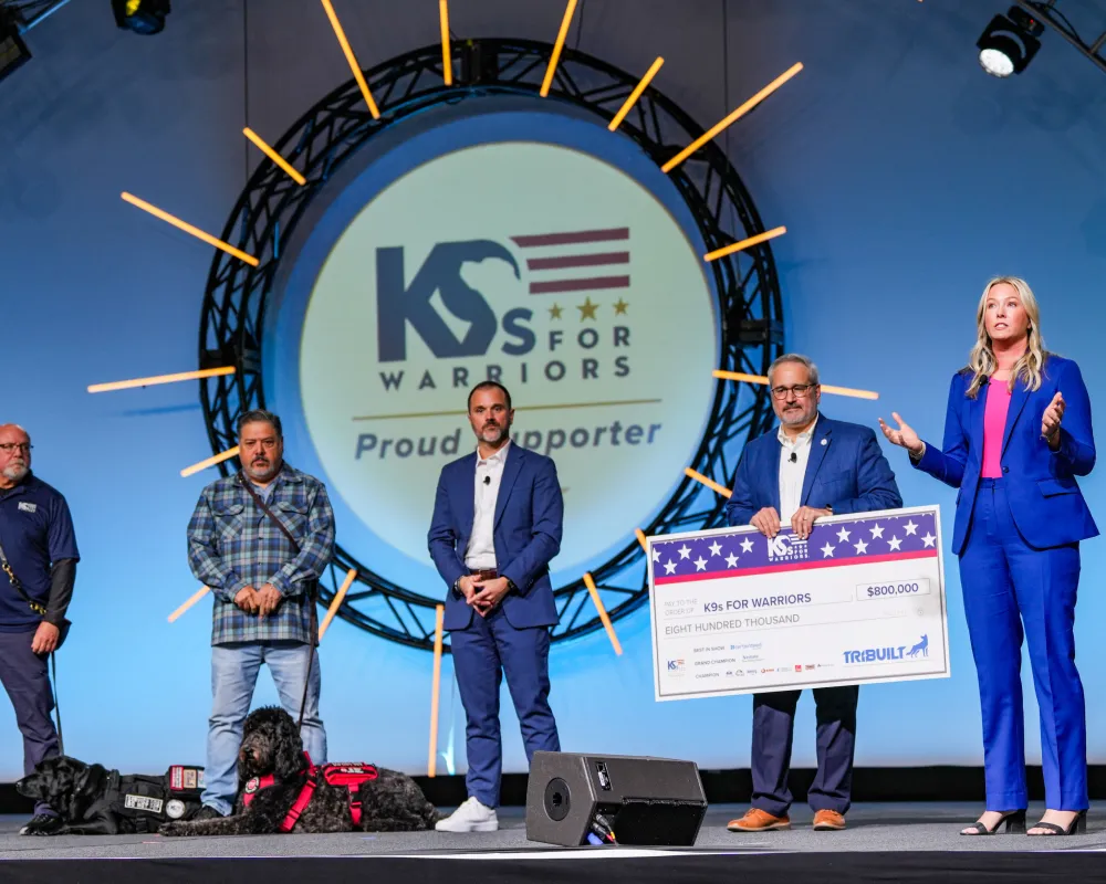 Men on stager fundraising at a Corporate Sponsorship Event