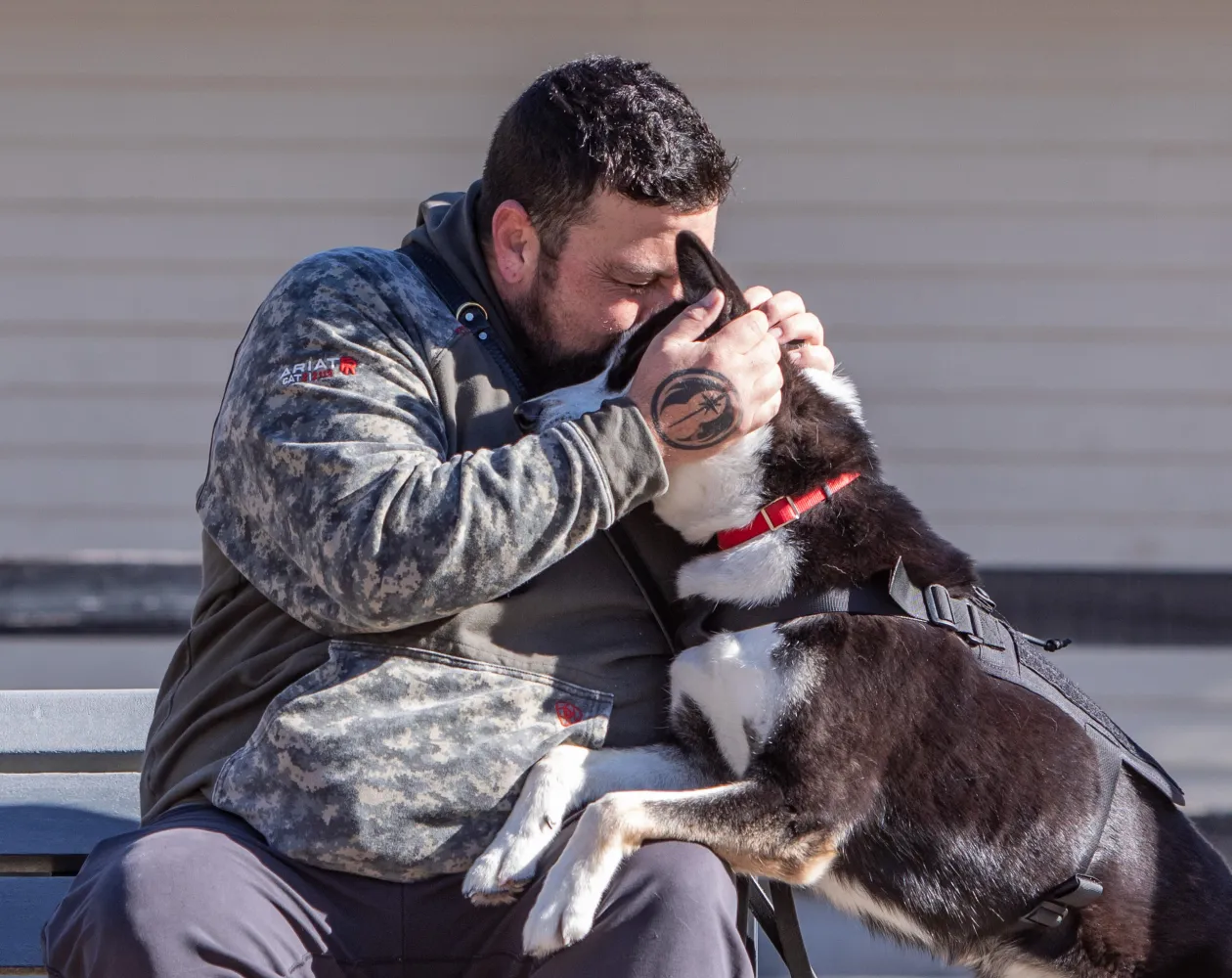 Military Man with his dog