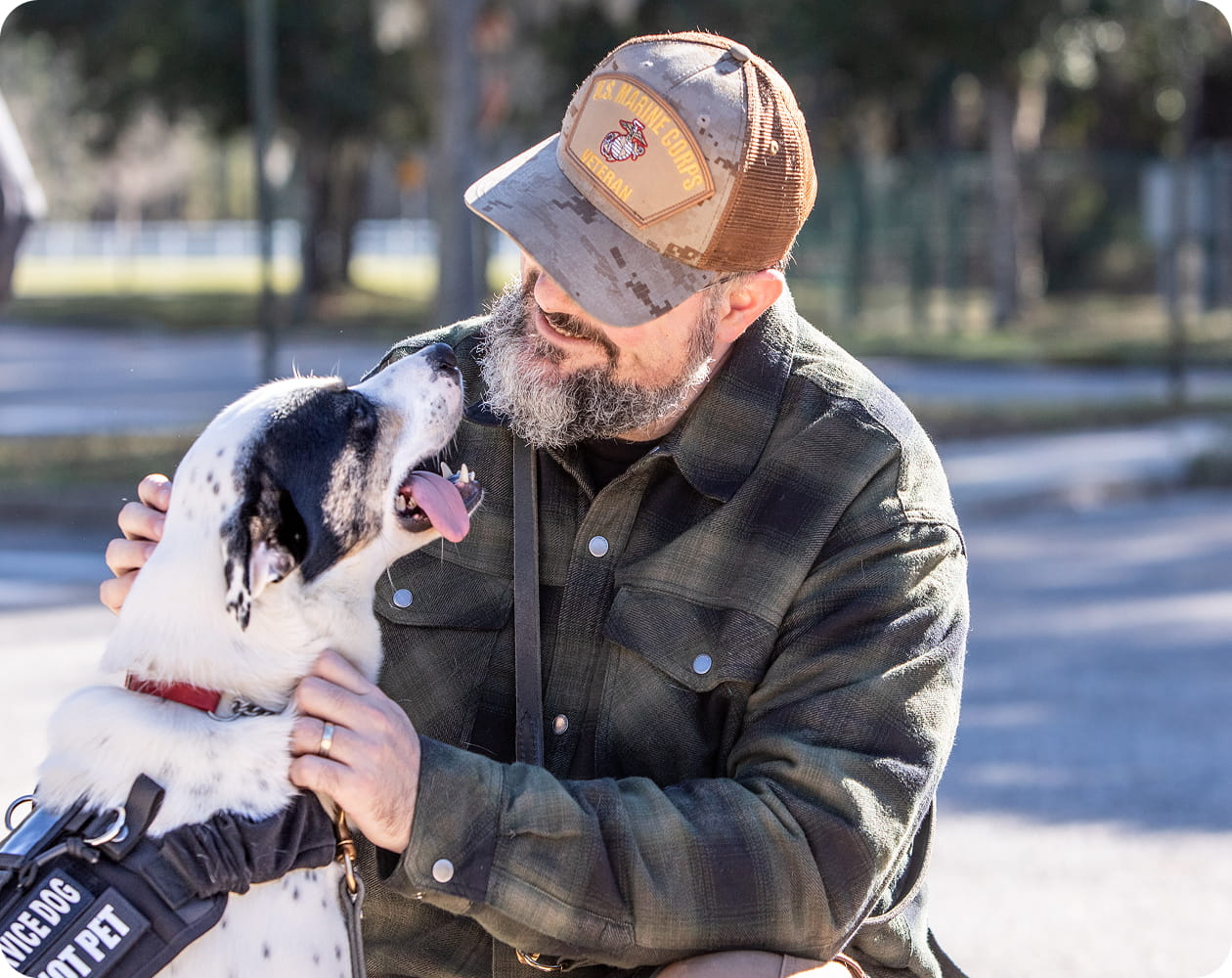 Man and Dog outdoors